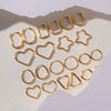 Minimalist Stainless Steel Electroplated 18K Gold Heart Shaped Geometric Earrings For Women