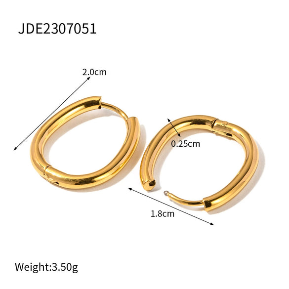 Minimalist Stainless Steel Electroplated 18K Gold Heart Shaped Geometric Earrings For Women