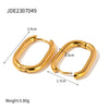 Minimalist Stainless Steel Electroplated 18K Gold Heart Shaped Geometric Earrings For Women