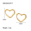 Minimalist Stainless Steel Electroplated 18K Gold Heart Shaped Geometric Earrings For Women