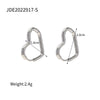 Minimalist Stainless Steel Electroplated 18K Gold Heart Shaped Geometric Earrings For Women