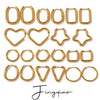 Minimalist Stainless Steel Electroplated 18K Gold Heart Shaped Geometric Earrings For Women