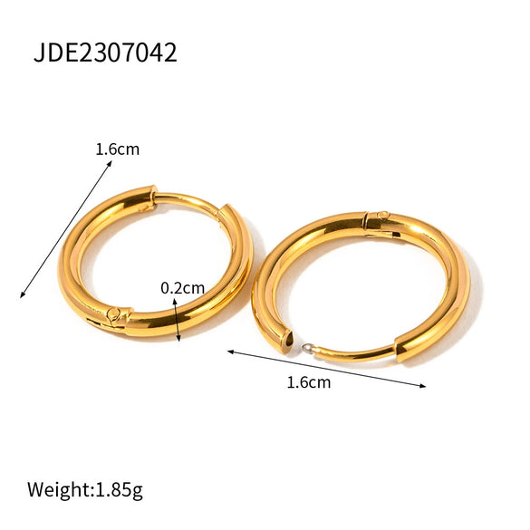 Minimalist Stainless Steel Electroplated 18K Gold Heart Shaped Geometric Earrings For Women