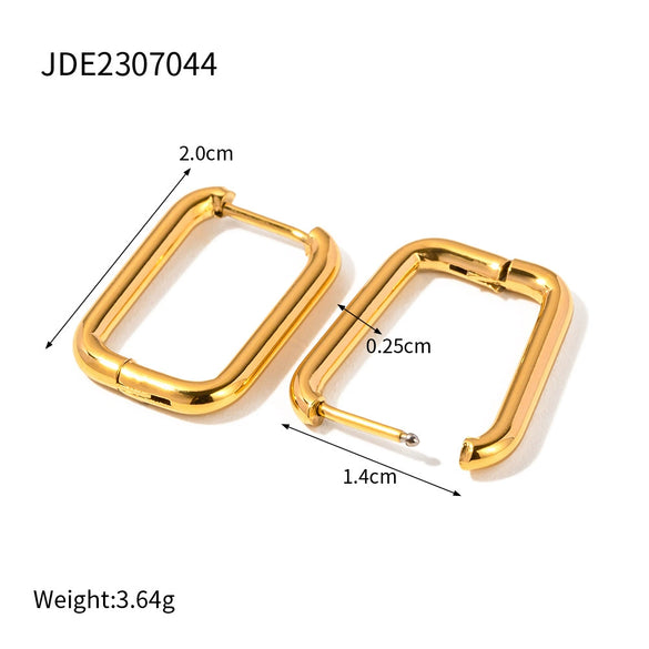 Minimalist Stainless Steel Electroplated 18K Gold Heart Shaped Geometric Earrings For Women