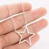 Minimalist Stainless Steel Geometric Star And Heart Pendant Necklace With Electroplated Finish For Women