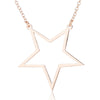 Minimalist Stainless Steel Geometric Star And Heart Pendant Necklace With Electroplated Finish For Women