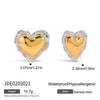Minimalist Stainless Steel Heart Earrings With Unique Design And Electroplating Niche Stud Earrings Light Luxury Smooth Ruffled Geometric Earrings For Women