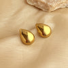 Minimalist Stainless Steel Heart Geometric Electroplated Glow Earrings For Women