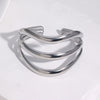Minimalist Stainless Steel Open Bracelet For Women With Bold Geometric Design And Electroplated Finish