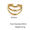 Minimalist Stainless Steel Open Bracelet For Women With Bold Geometric Design And Electroplated Finish