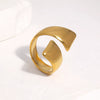 Minimalist Stainless Steel Open Ring For Women With Smooth Geometric Three Thick Line Design And Electroplated Finish