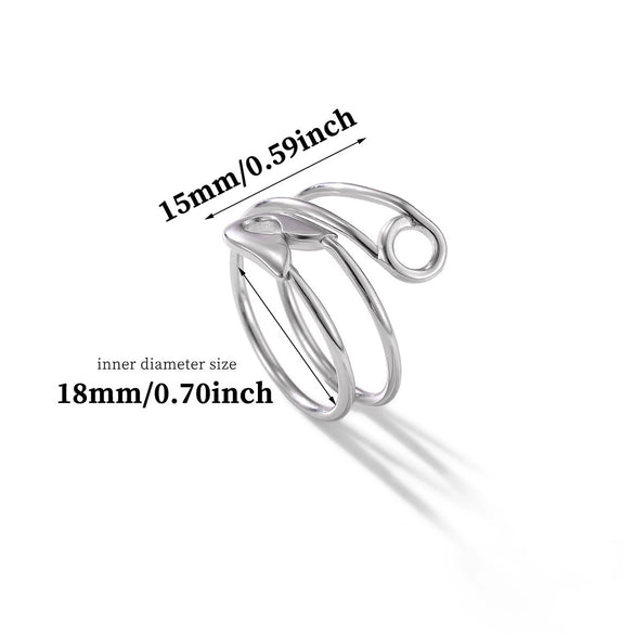 Minimalist Stainless Steel Open Ring With Sun Heart Floral And Animal Cutout Design White Gold Plated Adjustable Unisex Fashion Jewelry