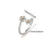 Minimalist Stainless Steel Open Ring With Sun Heart Floral And Animal Cutout Design White Gold Plated Adjustable Unisex Fashion Jewelry