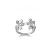 Minimalist Stainless Steel Open Ring With Sun Heart Floral And Animal Cutout Design White Gold Plated Adjustable Unisex Fashion Jewelry