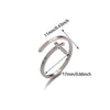 Minimalist Stainless Steel Open Ring With Sun Heart Floral And Animal Cutout Design White Gold Plated Adjustable Unisex Fashion Jewelry