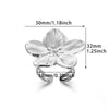 Minimalist Stainless Steel Open Ring With Sun Heart Floral And Animal Cutout Design White Gold Plated Adjustable Unisex Fashion Jewelry