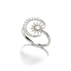 Minimalist Stainless Steel Open Ring With Sun Heart Floral And Animal Cutout Design White Gold Plated Adjustable Unisex Fashion Jewelry