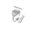 Minimalist Stainless Steel Open Ring With Sun Heart Floral And Animal Cutout Design White Gold Plated Adjustable Unisex Fashion Jewelry