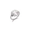Minimalist Stainless Steel Open Ring With Sun Heart Floral And Animal Cutout Design White Gold Plated Adjustable Unisex Fashion Jewelry