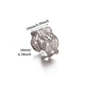 Minimalist Stainless Steel Open Ring With Sun Heart Floral And Animal Cutout Design White Gold Plated Adjustable Unisex Fashion Jewelry