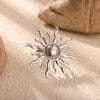 Minimalist Stainless Steel Open Ring With Sun Heart Floral And Animal Cutout Design White Gold Plated Adjustable Unisex Fashion Jewelry
