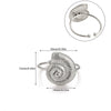 Minimalist Stainless Steel Open Ring With Sun Heart Floral And Animal Cutout Design White Gold Plated Adjustable Unisex Fashion Jewelry