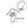Minimalist Stainless Steel Open Ring With Sun Heart Floral And Animal Cutout Design White Gold Plated Adjustable Unisex Fashion Jewelry