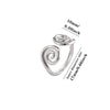 Minimalist Stainless Steel Open Ring With Sun Heart Floral And Animal Cutout Design White Gold Plated Adjustable Unisex Fashion Jewelry