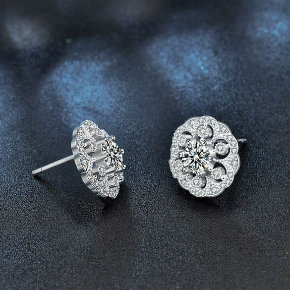 Minimalist 925 Sterling Silver Flower Earrings For Women