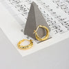 Minimalist Sterling Silver Geometric Earrings With Hammered Texture Distinctive Cool Style All Match Silver Earrings