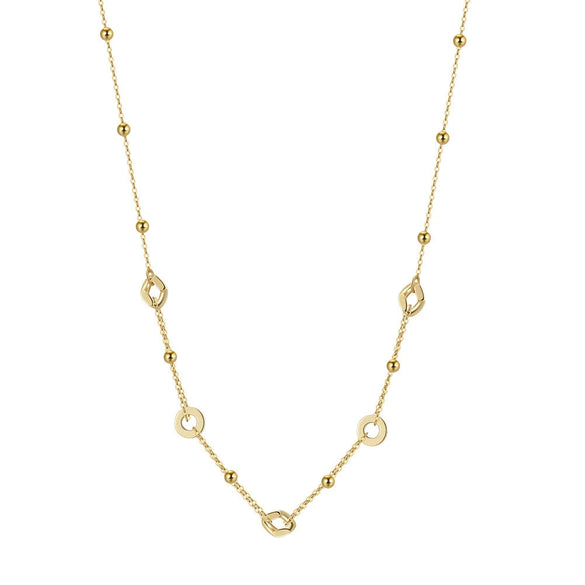 Minimalist Sterling Silver Geometric Necklace With Cotton Rope Chain Electroplating Design