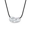 Minimalist Sterling Silver Geometric Necklace With Cotton Rope Chain Electroplating Design