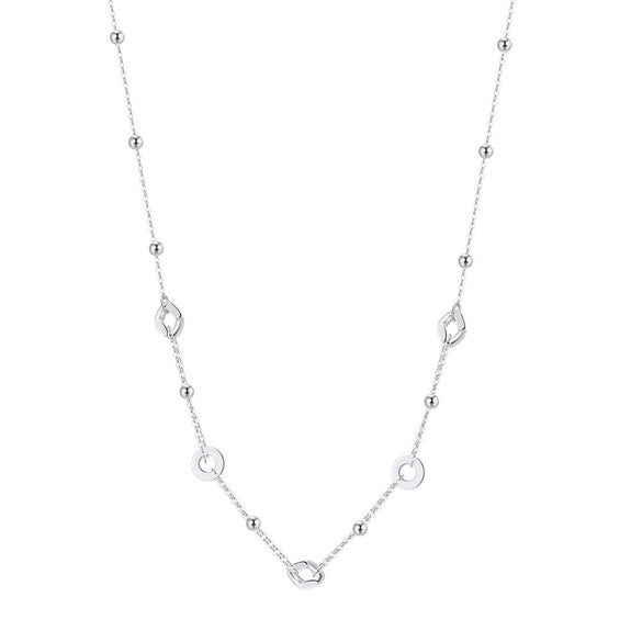 Minimalist Sterling Silver Geometric Necklace With Cotton Rope Chain Electroplating Design