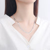 Minimalist 925 Sterling Silver Geometric Round Tassel Necklace With Electroplated Cross Chain Collarbone Jewelry For Women