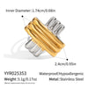 Minimalist Striped Cross Geometric Stainless Steel Gold Colorblocking Stud Earrings And Rings For Women Electroplated Light Luxury Highend Niche Jewelry
