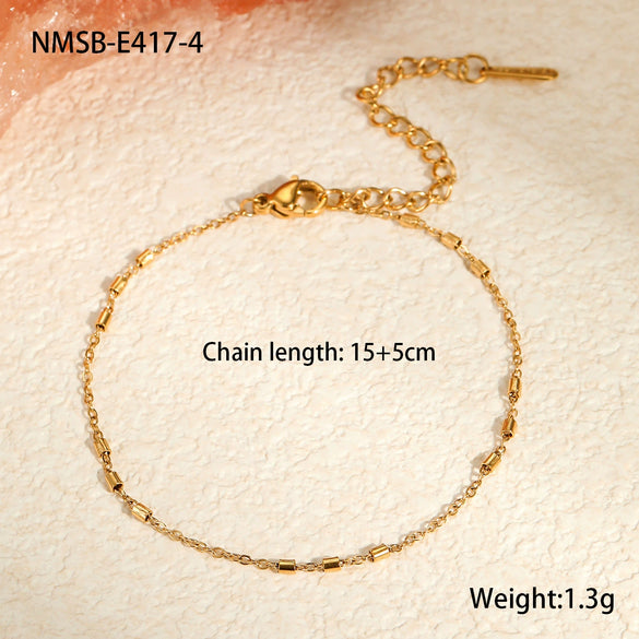 Minimalist Style Natural Stone Natural Pearl Stainless Steel Gold Plated Geometric Pattern Women's Bracelet