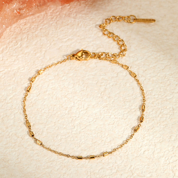 Minimalist Style Natural Stone Natural Pearl Stainless Steel Gold Plated Geometric Pattern Women's Bracelet