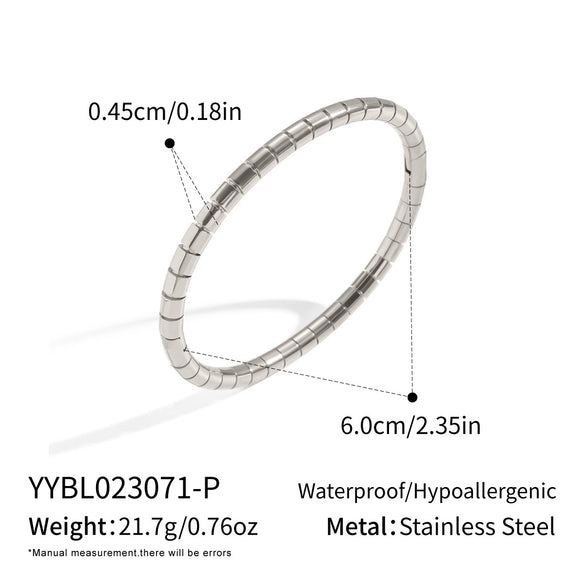 Minimalist Style Women's Bamboo Bracelet Stainless Steel 18K Gold Vacuumplated