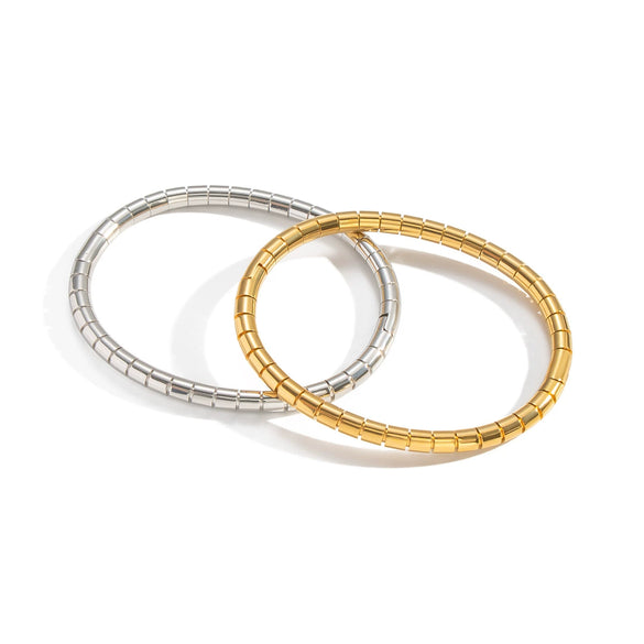 Minimalist Style Women's Bamboo Bracelet Stainless Steel 18K Gold Vacuumplated