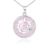 Minimalist Sun And Moon Round Pendant Necklace With Natural Stone Copper Ball Chain Electroplated Symbol Jewelry
