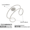 Minimalist Sunshaped Threelayer Interwoven Open Bracelet For Women Stainless Steel Zircon Inlaid 18K Gold Plated Jewelry