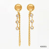 Minimalist Symmetrical Tassel Zircon Heart Shaped Stud Earrings In Stainless Steel With Vacuum Electroplating For Women
