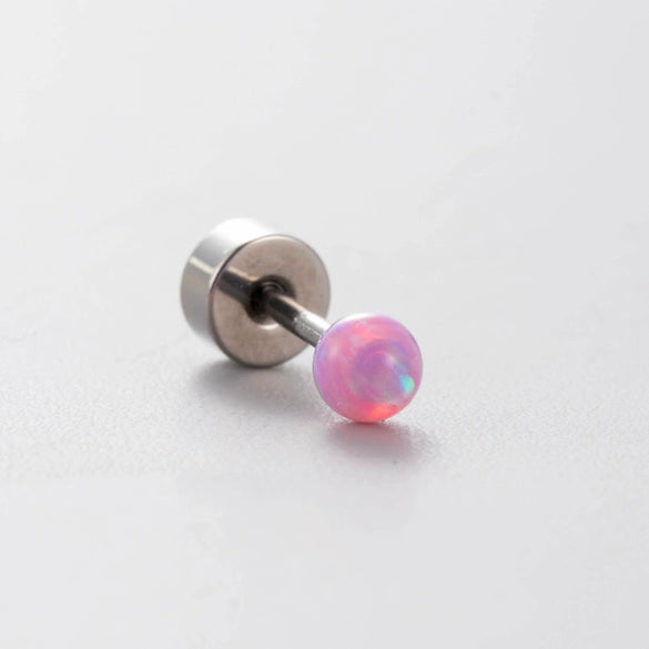 Minimalist Titanium Steel Screw Earrings With Imitation Pearls And Zirconia For Women