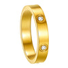 Minimalist Titanium Steel U Shape Diamond Ring