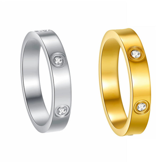 Minimalist Titanium Steel U Shape Diamond Ring