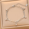 Minimalist Titanium Steel U Shaped Bead Pendant Bracelet For Women With Real Gold Plating And Cuban Chain