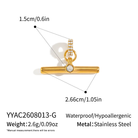 Minimalist Tshaped Stainless Steel Pendant Necklace With 18K Gold Pvd Plating Flash Ochain And Lobster Clasp