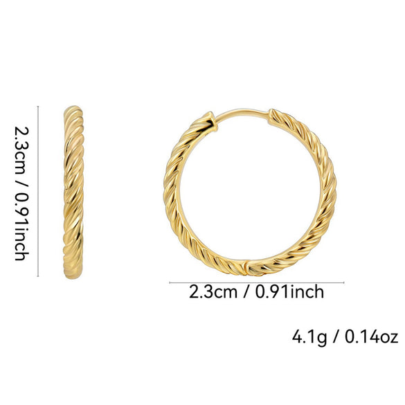 Minimalist Twist Earrings Copper Geometric Electroplating