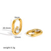 Minimalist U Shaped Stainless Steel Earrings With Zircon Inlay And Vacuum Gold Plated Geometric Design For Women