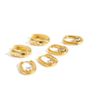 Minimalist U Shaped Stainless Steel Earrings With Zircon Inlay And Vacuum Gold Plated Geometric Design For Women